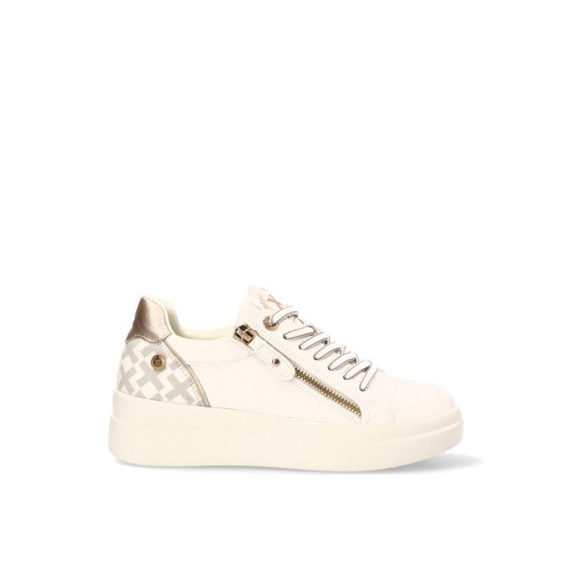 Zapatillas Casual Xti - Mujer - Suela Plana - Modelo 144233 - Color Blanco