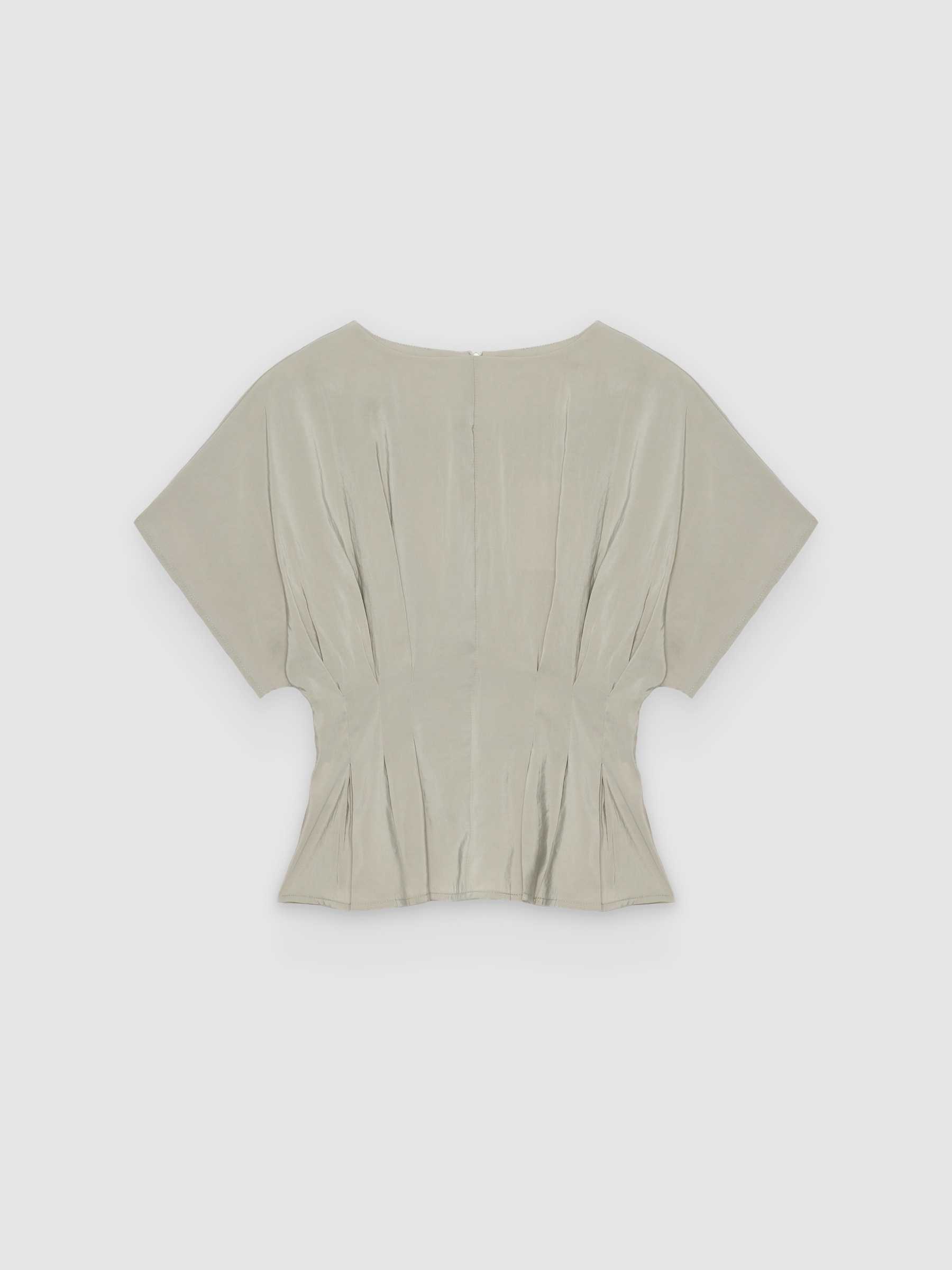 Blusa peplum entallada en Tencel, cuello redondo, manga corta y corte slim con cintura marcada y cómoda INSIDE