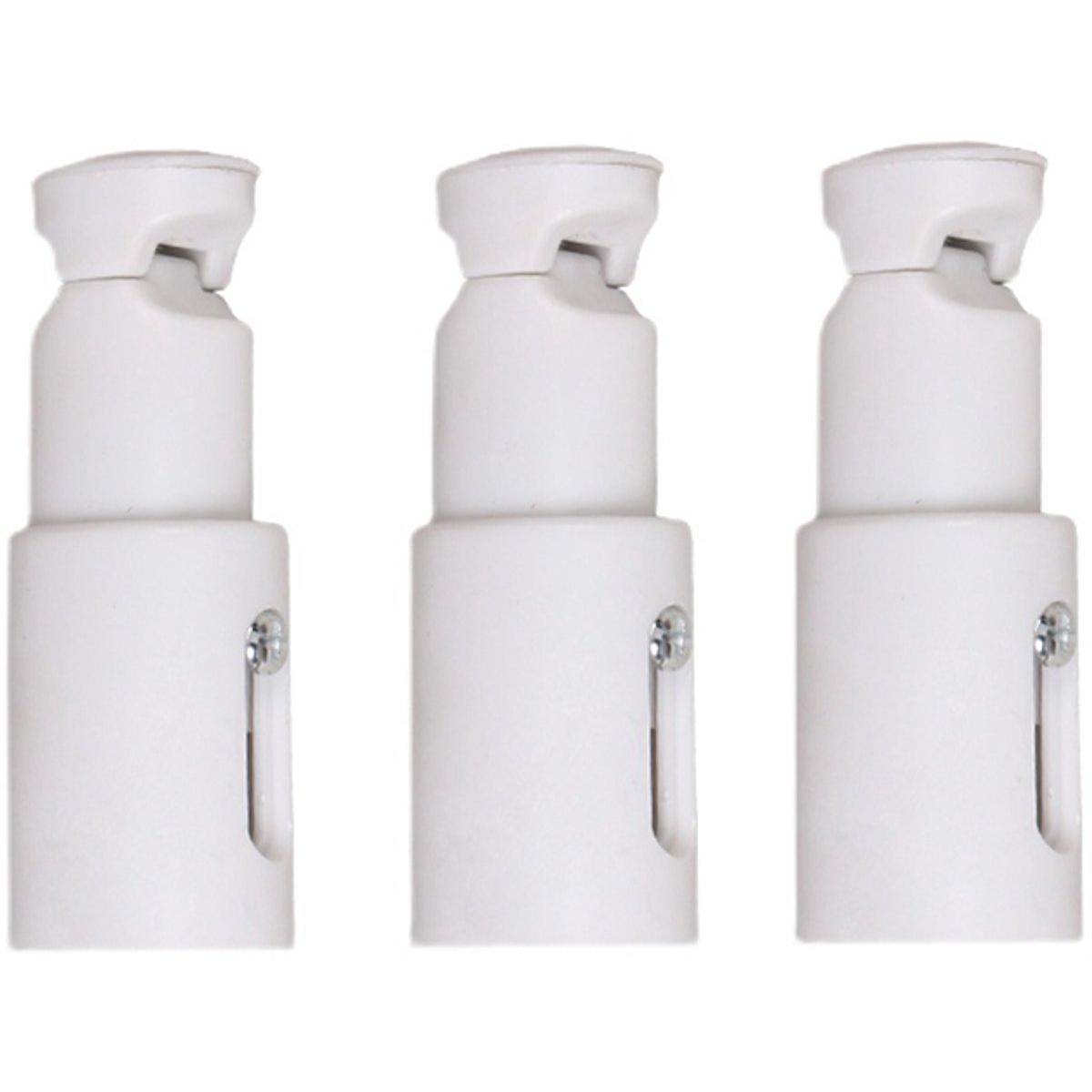 Soportes para radiador toallero - 3 piezas - Soportes de montaje para radiador - ABS y metal - Kit de montaje para radiador toallero - Para radiadores curvos o planos - Distancia ajustable - Rango de ajuste de 75 mm a 95 mm - Blanco