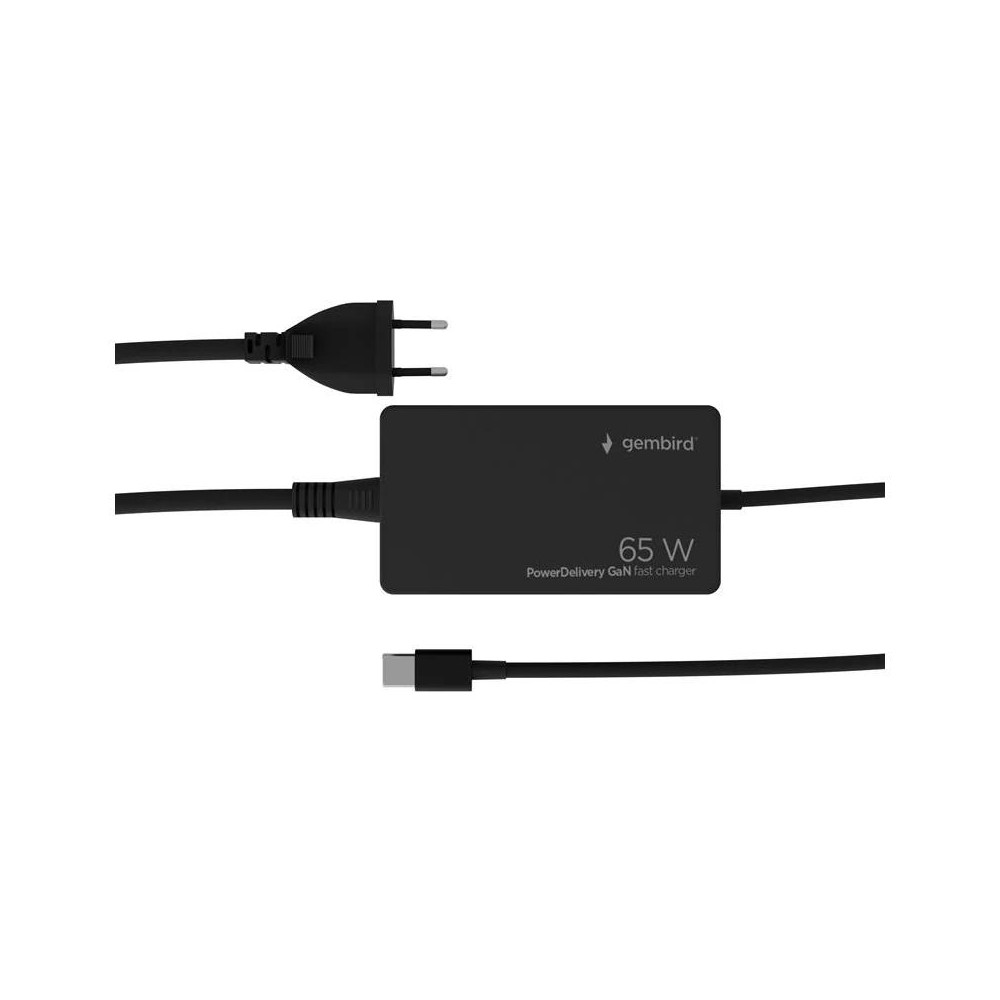 GEMBIRD Cargador rápido USB tipo C PD de 65 W GaN