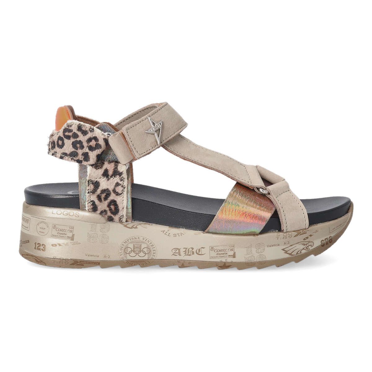Cetti Sandalia Urbana Piel Nobuck  Mujer  Casual  Velcro Ajustable  Suela Ligera