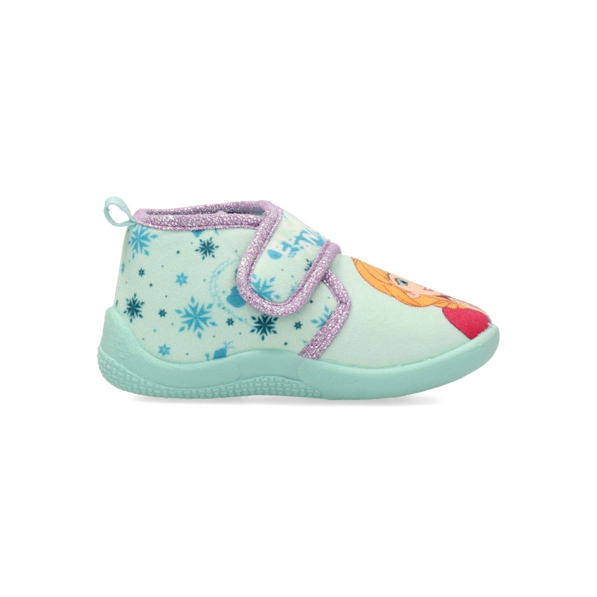Frozen - Zapatillas de casa botita para niña con cierre adherente y suela de goma flexible color aguamarina