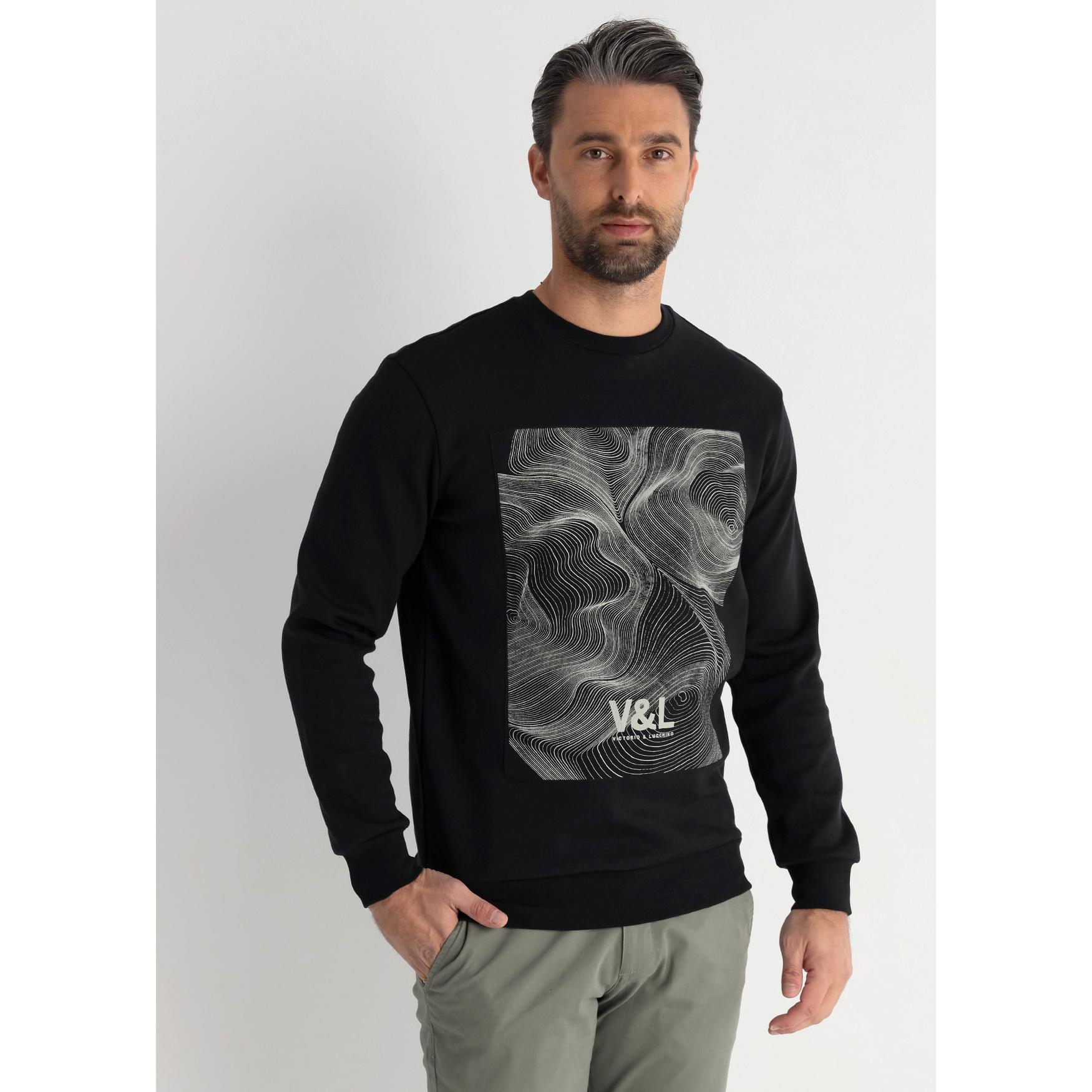 Victorio & Lucchino - Sudadera sin capucha cuello caja grafica paper mineral