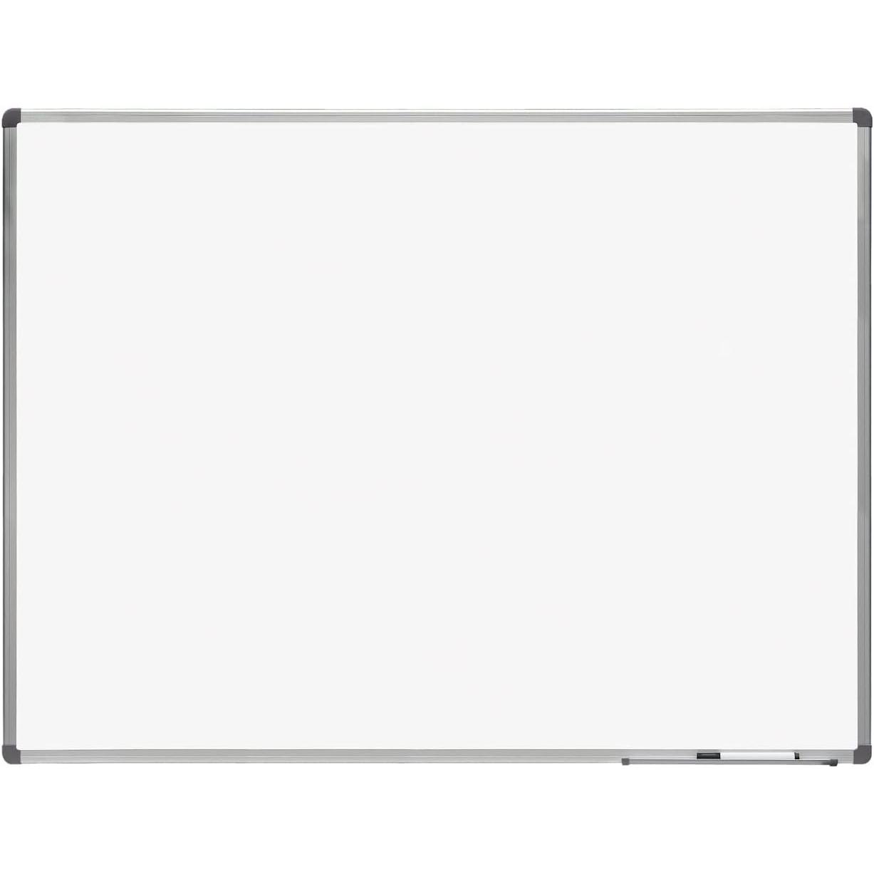 Pizarra para Rotuladores, Pizarra Blanca Pared, Pizarra Rotulador Marco de Aluminio, Pizarra Blanca de Melamina para Uso Escolar, Laboral o Personal, Superficie Suave · m-office (120x90cm)