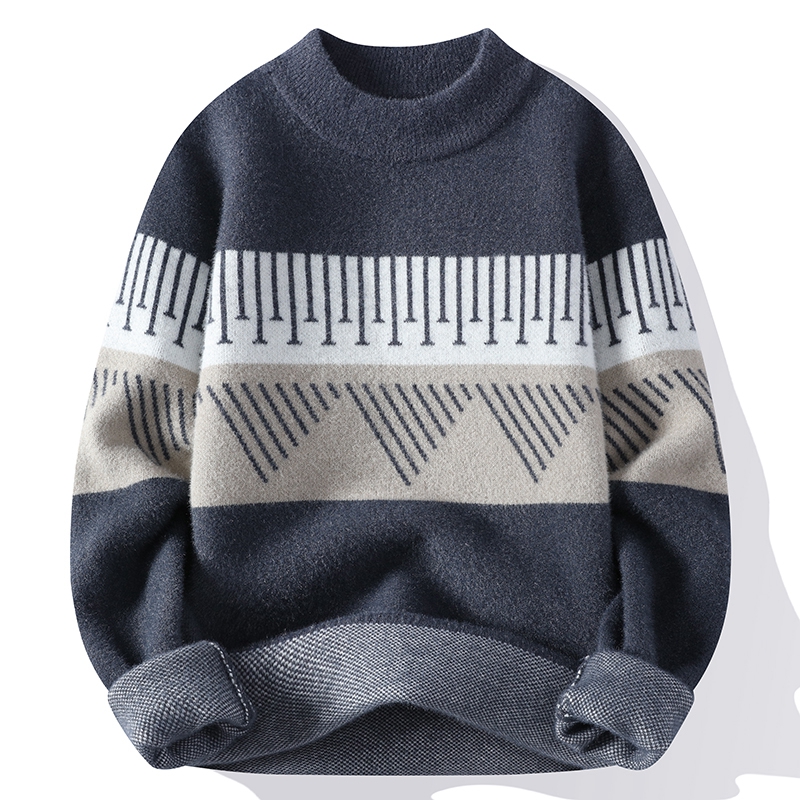 TK Suéter De Cashmere Para Hombre Otoño Invierno Cuello Redondo Grueso Y Cálido Tops Casual Para El Hombre