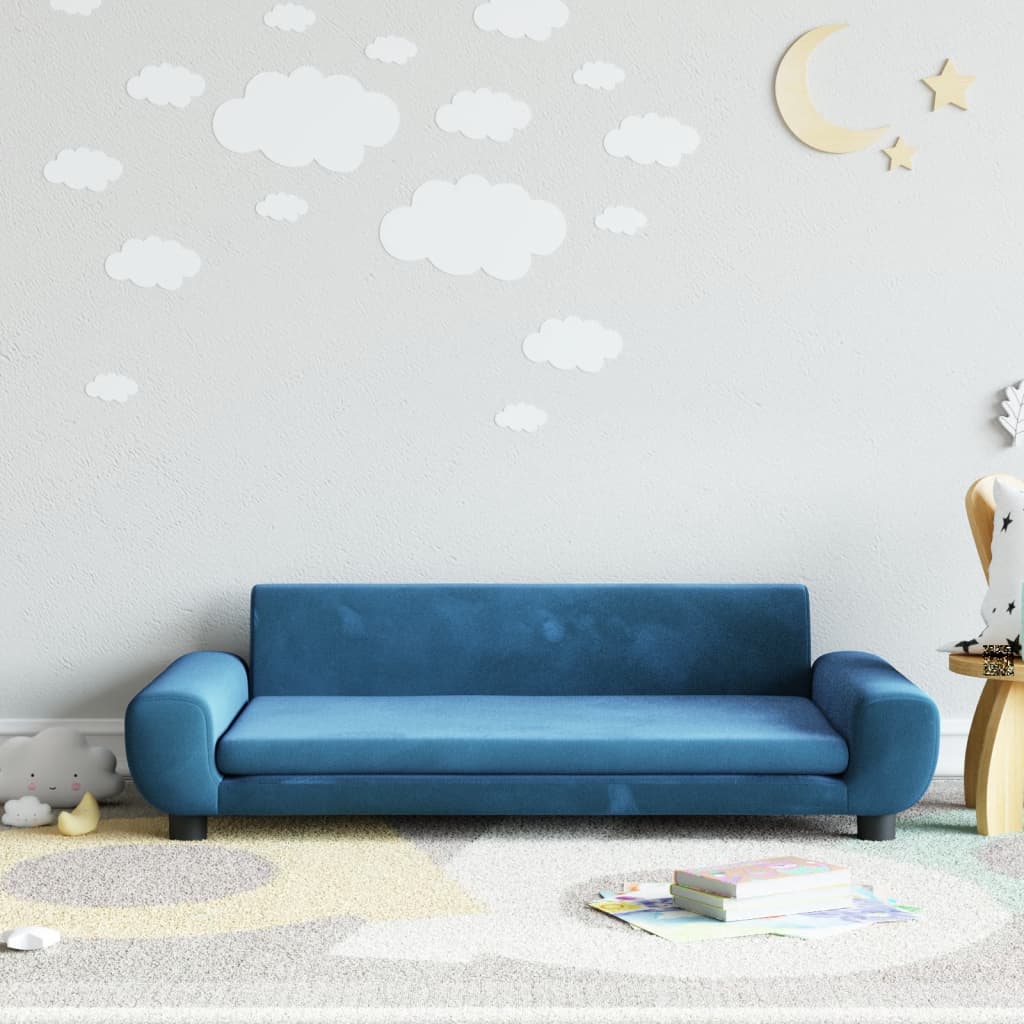 vidaXL Sofá para niños de terciopelo 100x54x33 cm en color Gris claro/Rosa/Azul y más