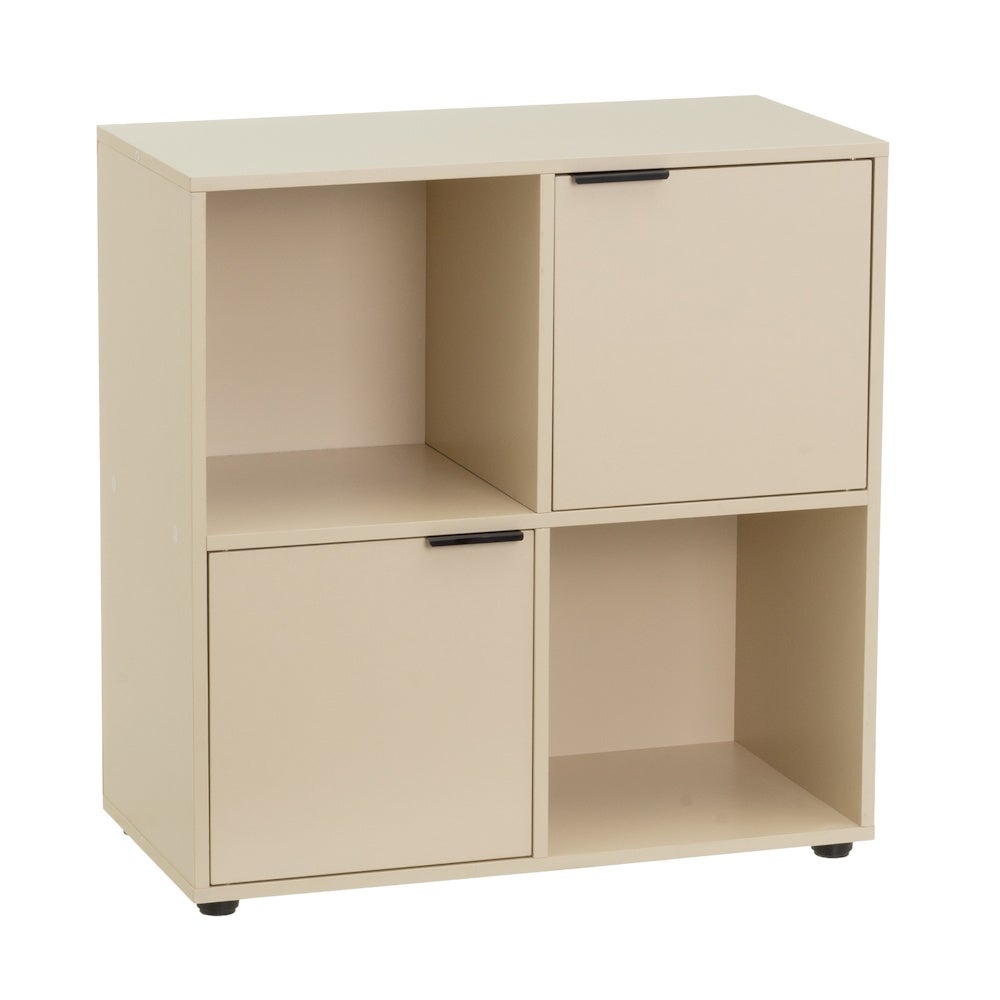 Estantería Mei con 2 puertas beige de 60x30x62 cm en tablero laminado hpl Medida Interior Armario 28x29x28 cm. Peso Máximo Soportado 30 Kg. Diseño Modular. Requiere Montaje CasaSelección
