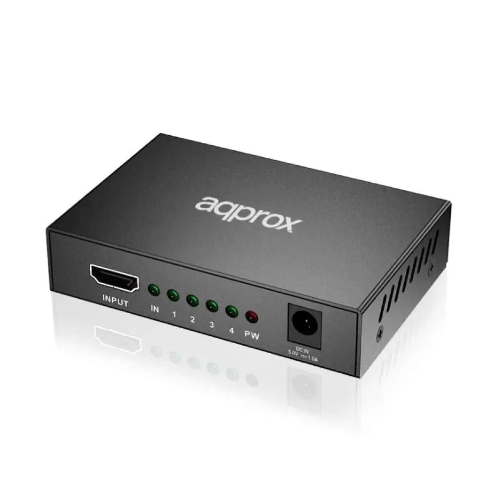 Approx! - Divisor HDMI 4K Appc31 v3 con 1 entrada y 4 salidas, soporte 3840×2160/30 Hz, 12 bit y audio Dolby TrueHD/DTS-HD para instalaciones eléctricas domésticas