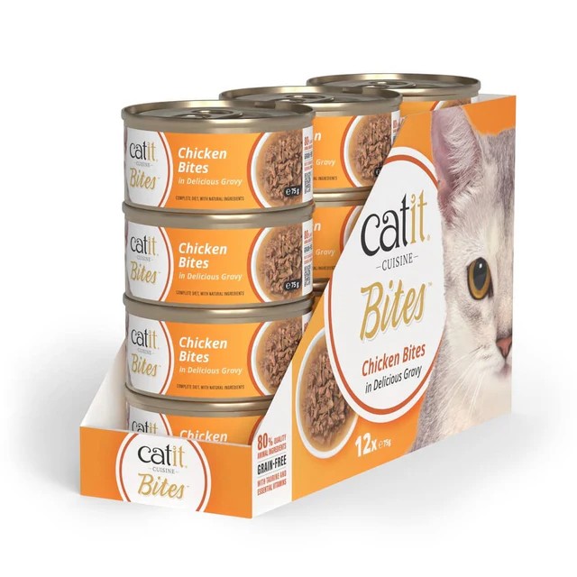 Catit Cuisine Bites - Trocitos de Pollo en Salsa para Gatos - 75 g
