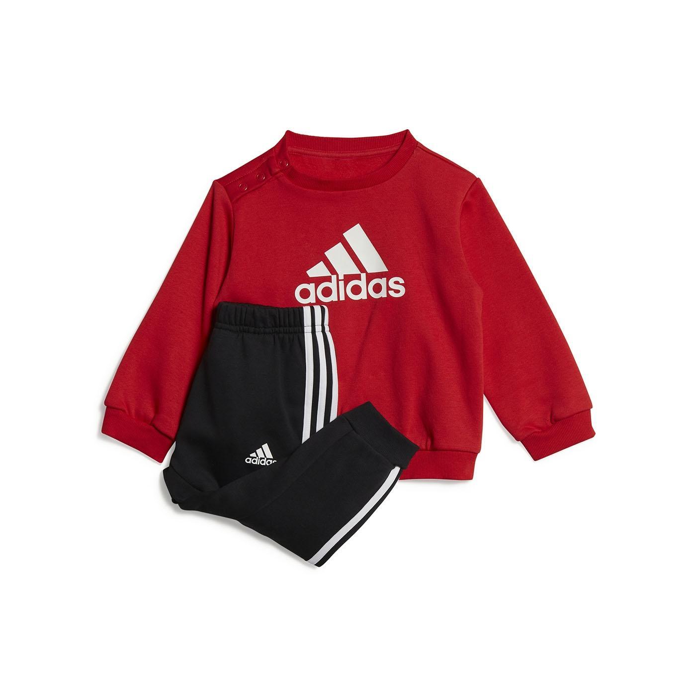 Adidas Conjunto Niño Logo Rojo/Negro 2 Piezas Felpa Algodón