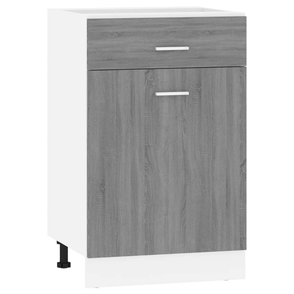 vidaXL Mueble bajo con cajón "Lyon" gris Sonoma, 50x46x81,5 cm, madera de ingeniería,