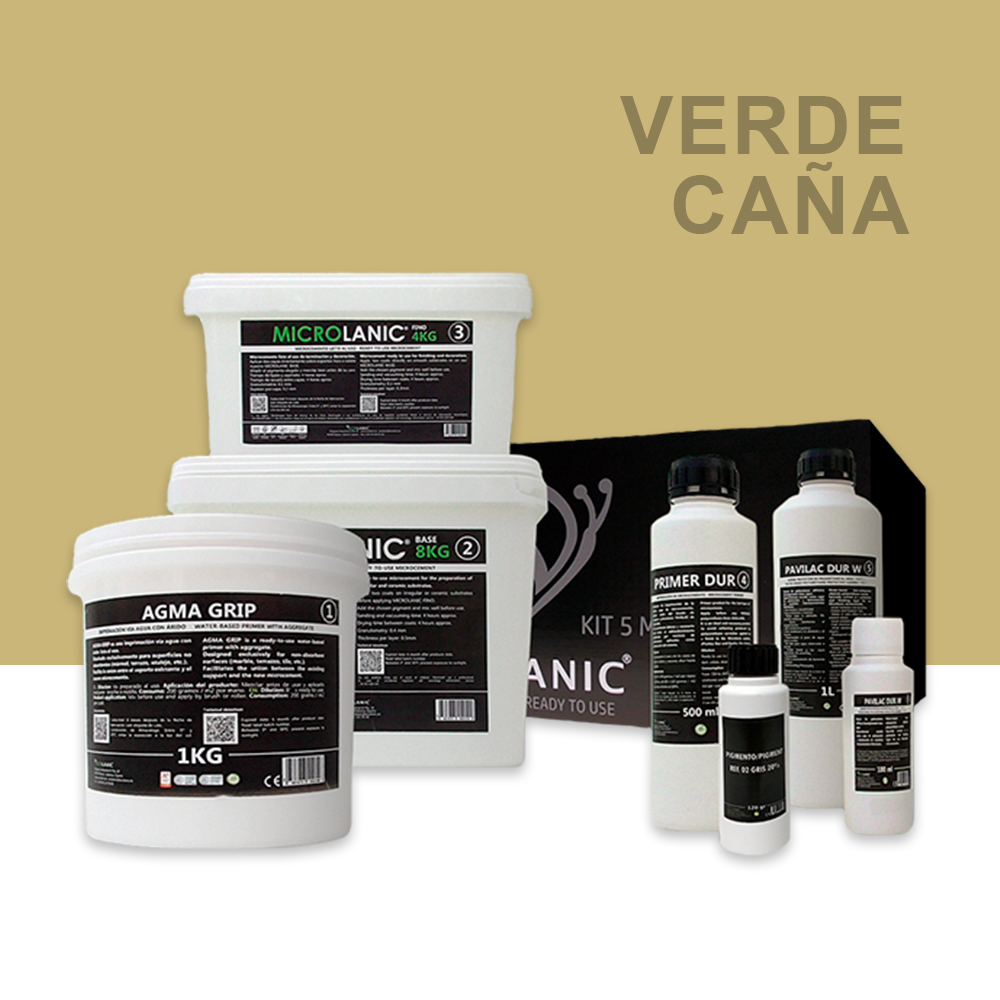 MICROLANIC - KIT MICROCEMENTO 5M² S.B.C | Especial Baños y Cocinas | Kit microcemento 5m² listo al uso para Baños, duchas y Cocinas.