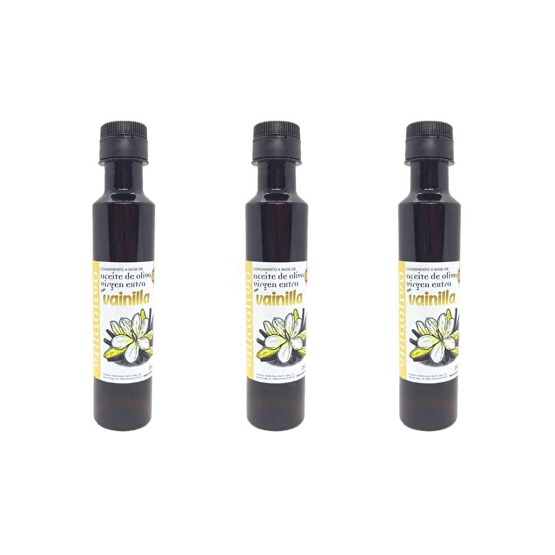 Aceite de Oliva Aromático de Vainilla Villaolivo 250 ml – Gourmet | Dulce, Suave y Sorprendente | Ideal para Postres y Fusión