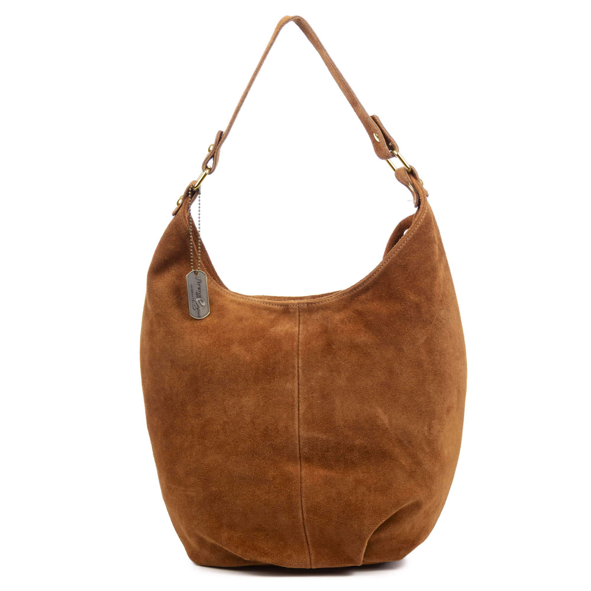 FIRENZE ARTEGIANI Bolso de hombro Mujer. Piel auténtica Gamuza. 38x15x31cm