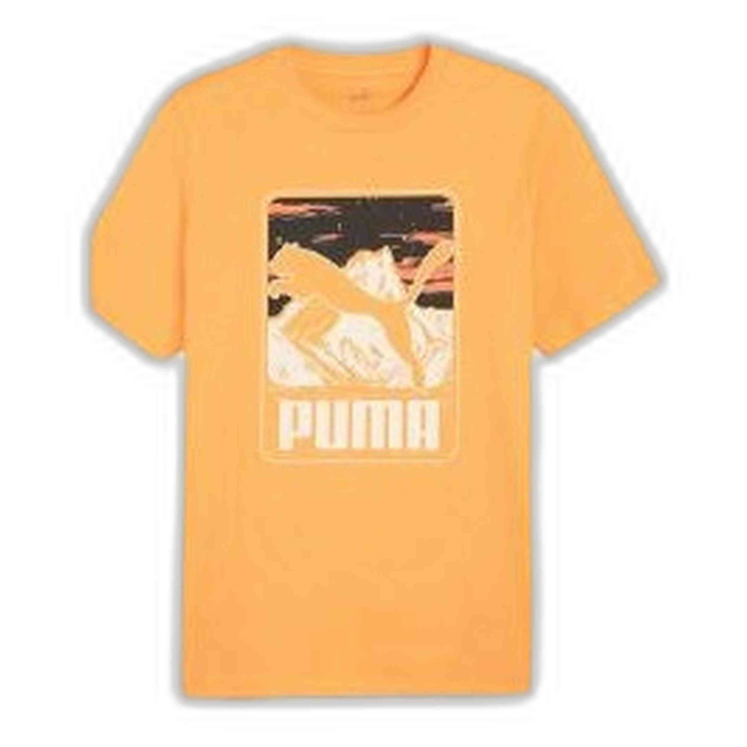 Camiseta de Manga Corta Puma Graphics Mountain para hombre en color amarillo