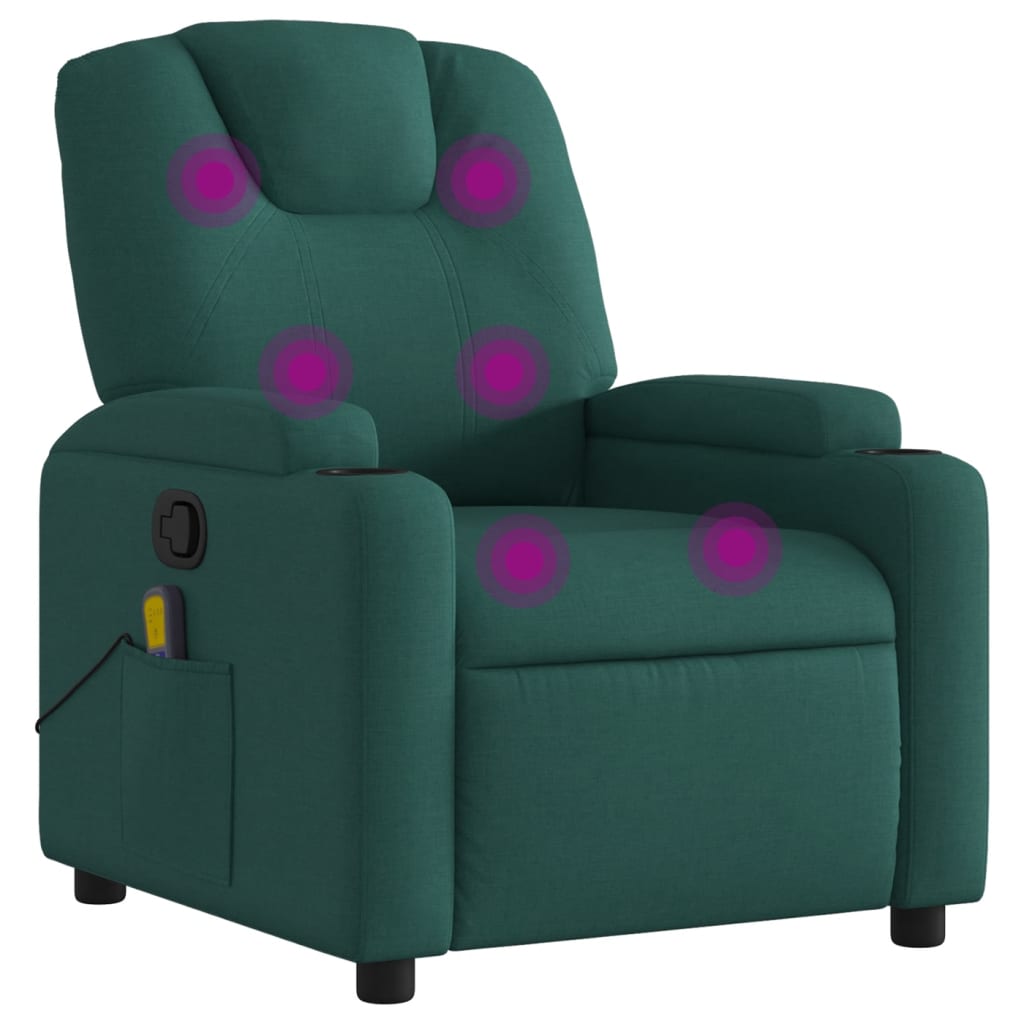 Vidaxl Sillón de Masaje Reclinable de Tela Gris Claro