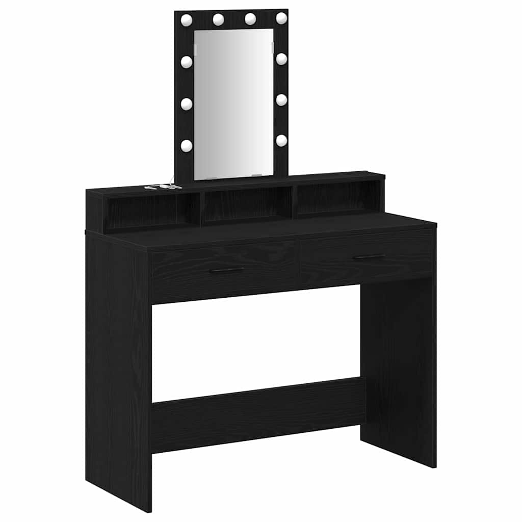 vidaXL Mesa Tocador Negro 100 x 41 x 140 cm Madera de ingeniería