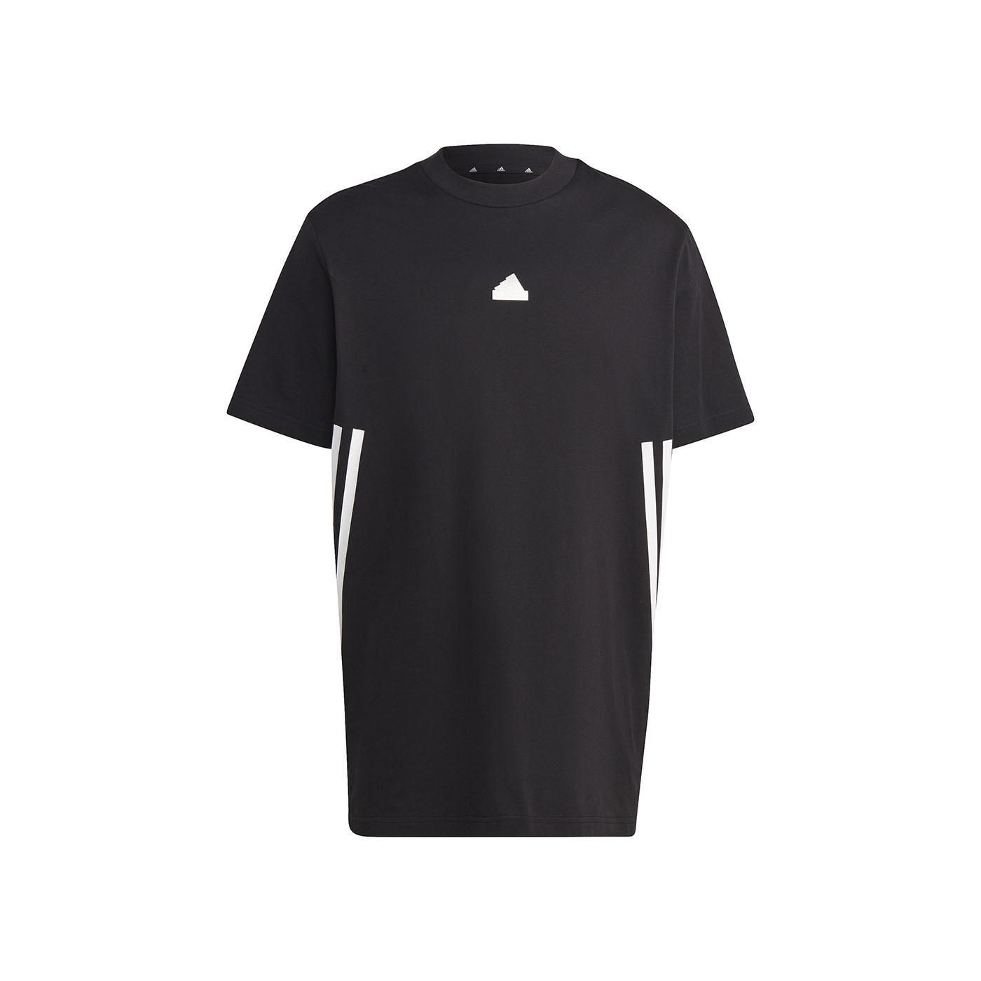Adidas Camiseta Hombre M FI 3S Negro Corte Holgado 3 Bandas Icónicas