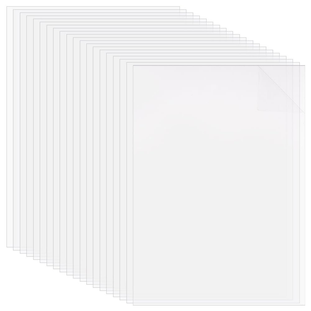 TK 20 Packs De Hojas PET Transparentes 0.25mm A4 11.8x8.2 Pulgadas Película De Reemplazo Impermeable Para Marco De Fotos Visibilidad De Polvo