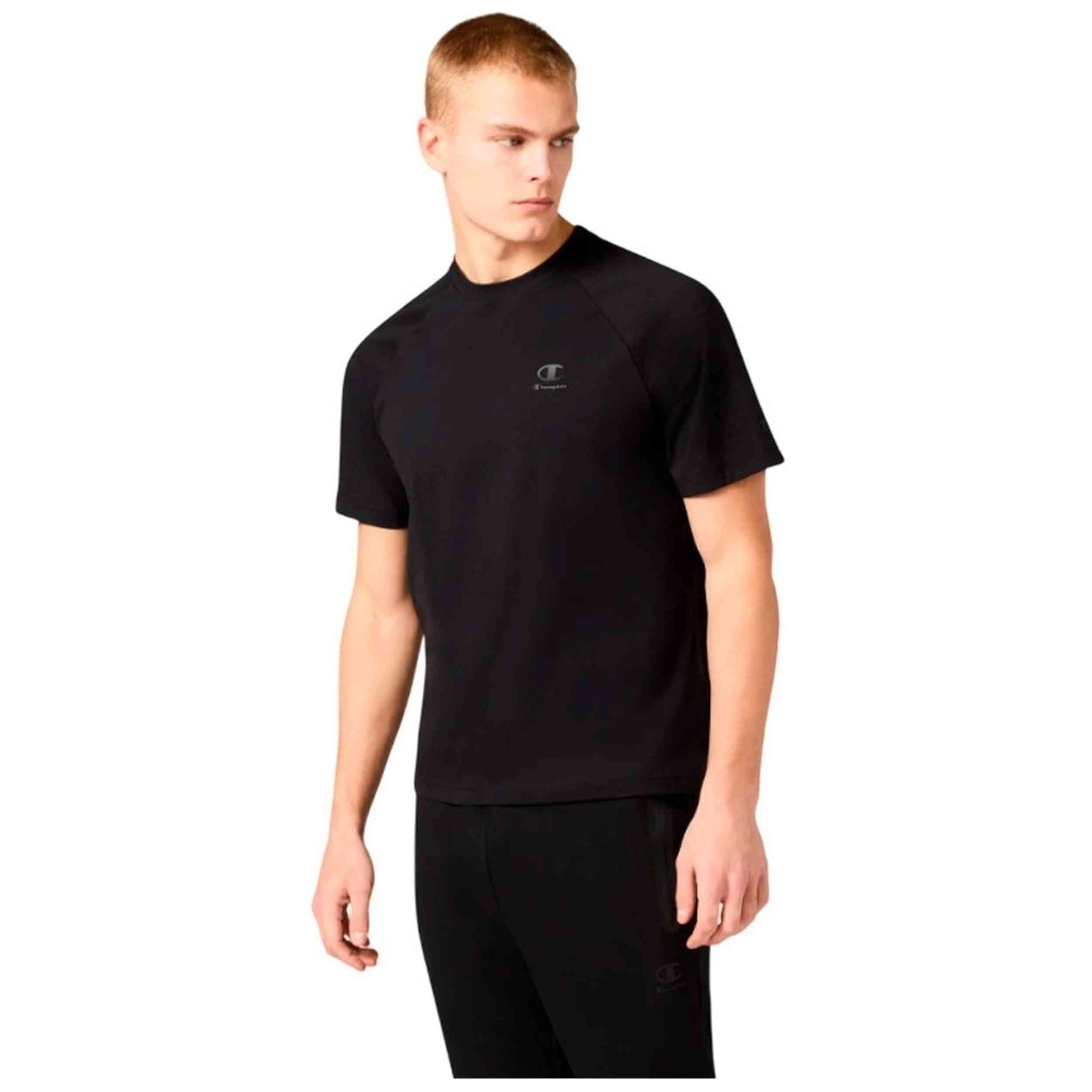 Camiseta De Manga Corta Champion modelo Stretch C Tech para Hombre en color Negro