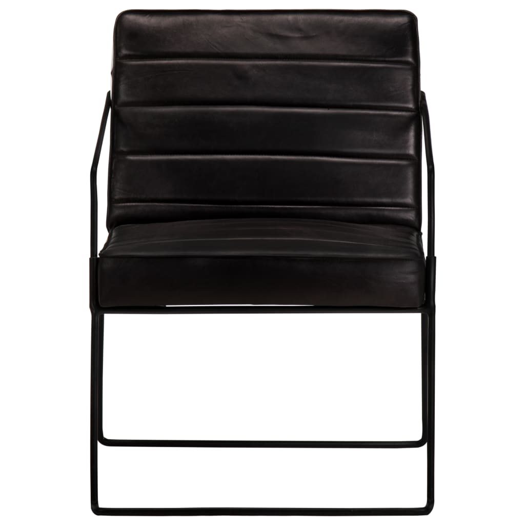 vidaXL Sillón de cuero auténtico Marrón canela, Marrón oscuro, Negro Sillon Dormitorio Sillon Comodos Silla Relax Sillón Sofá