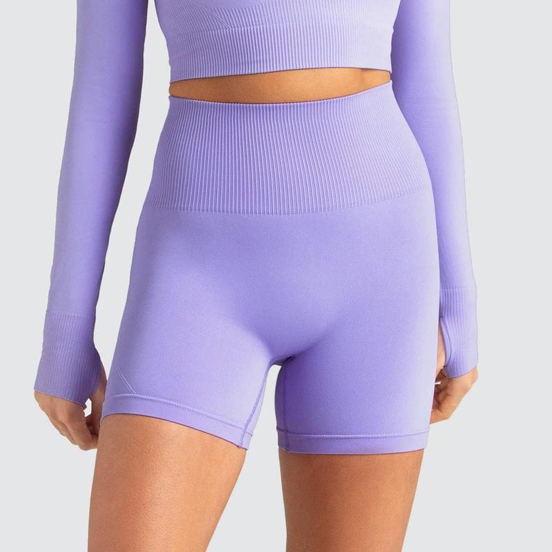 OmHO Ropa de Yoga de Tela Súper suave, Pantalones cortos de Gimnasio con Realce, Mallas Deportativas de Faja Alta Para Mujer, pantalones cortos de entrenamiento y ciclismo