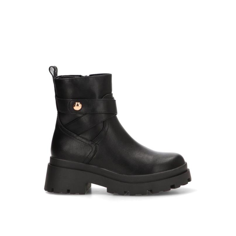 Botin Mustang - Mujer - Tacón Medio - Modelo 56266 - Color Negro
