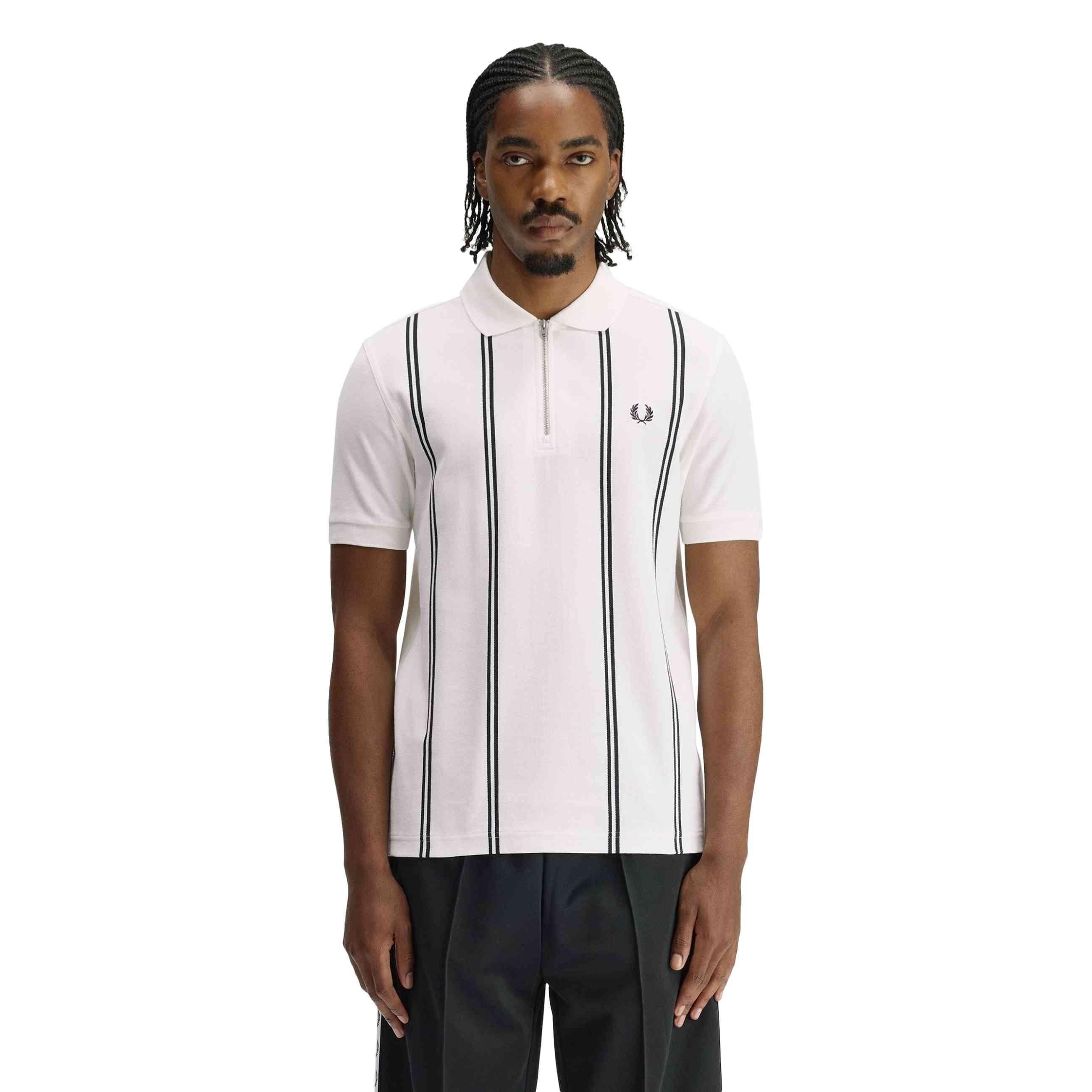 POLO FRED PERRY BLANCO VERTICAL STRIPE POLO SHIRT