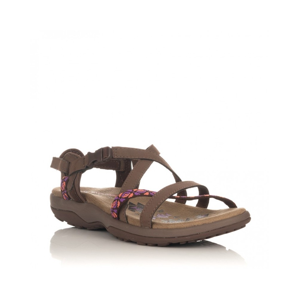 Sandalias Planas Skechers Reggae Slim Mujer Marron