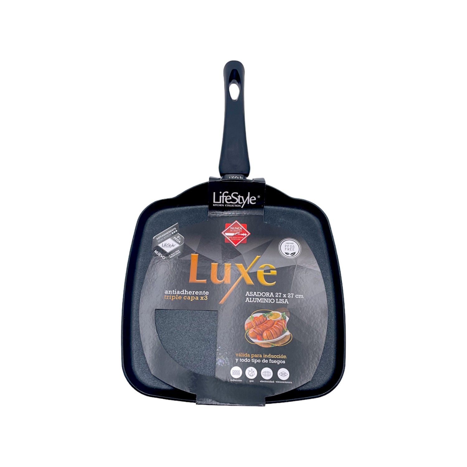 Lifestyle Startelectric Sartén Grill Cuadrada - Aluminio Luxe - Inducción