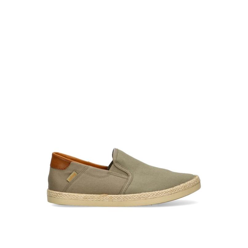 Zapatillas Lona Mustang - Hombre - Suela Plana - Modelo 84380 - Color Kakhi