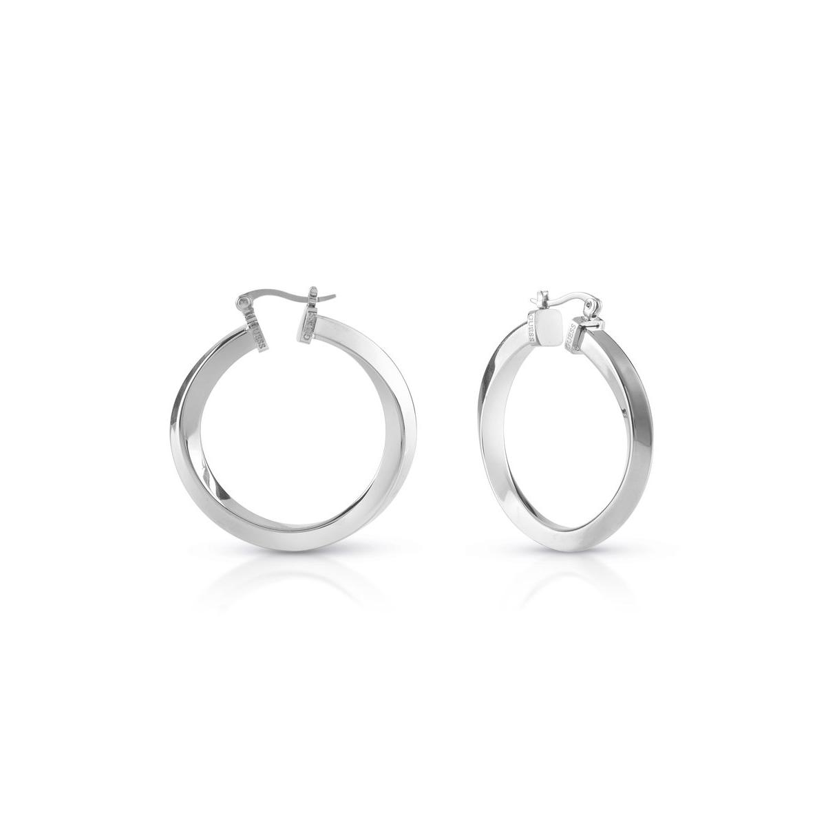 Guess Pendientes Mujer Hoops Don't Lie De Acero Plateado Jube01484jwrht-u