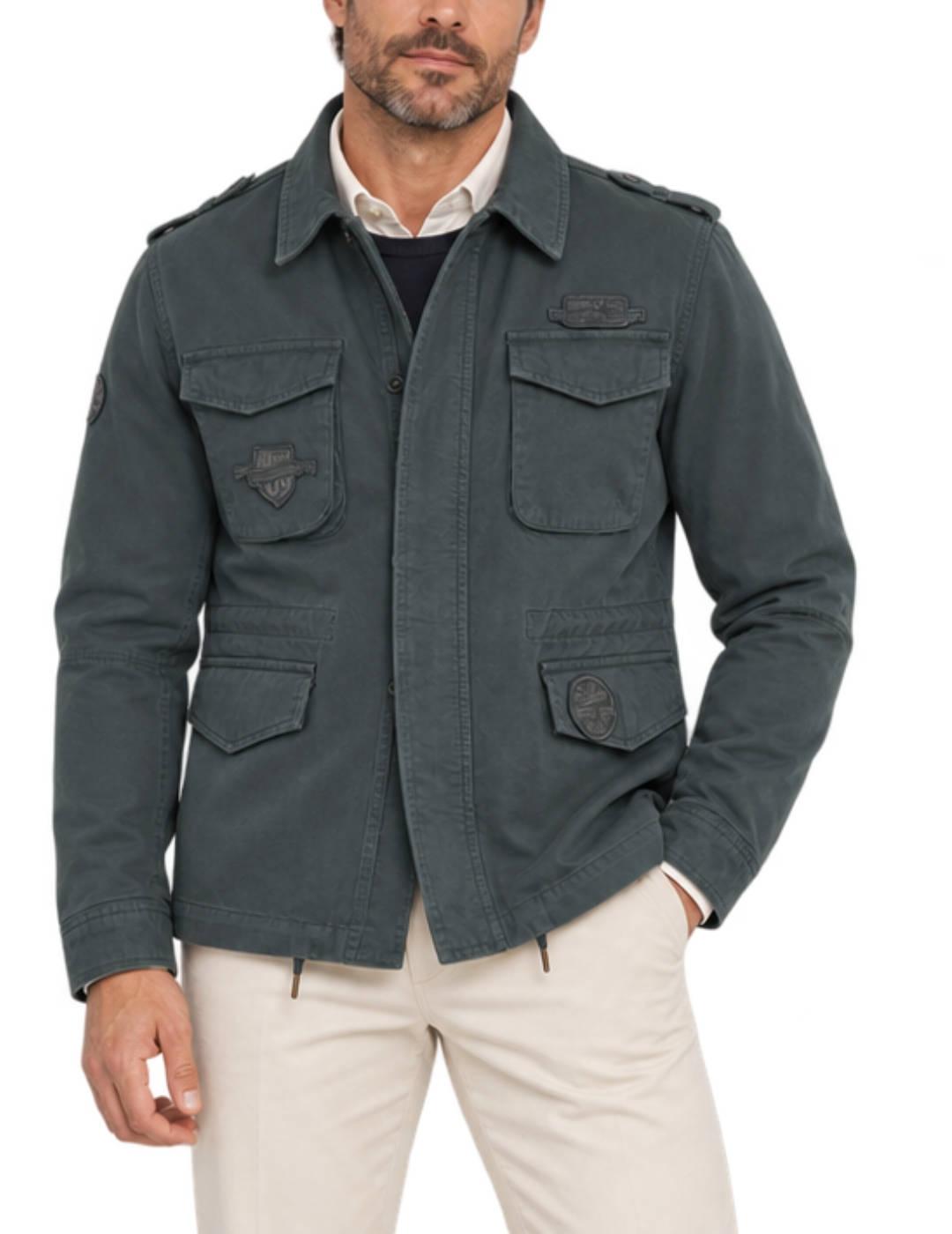 Chaqueta Silbon militar verde oscuro para hombre