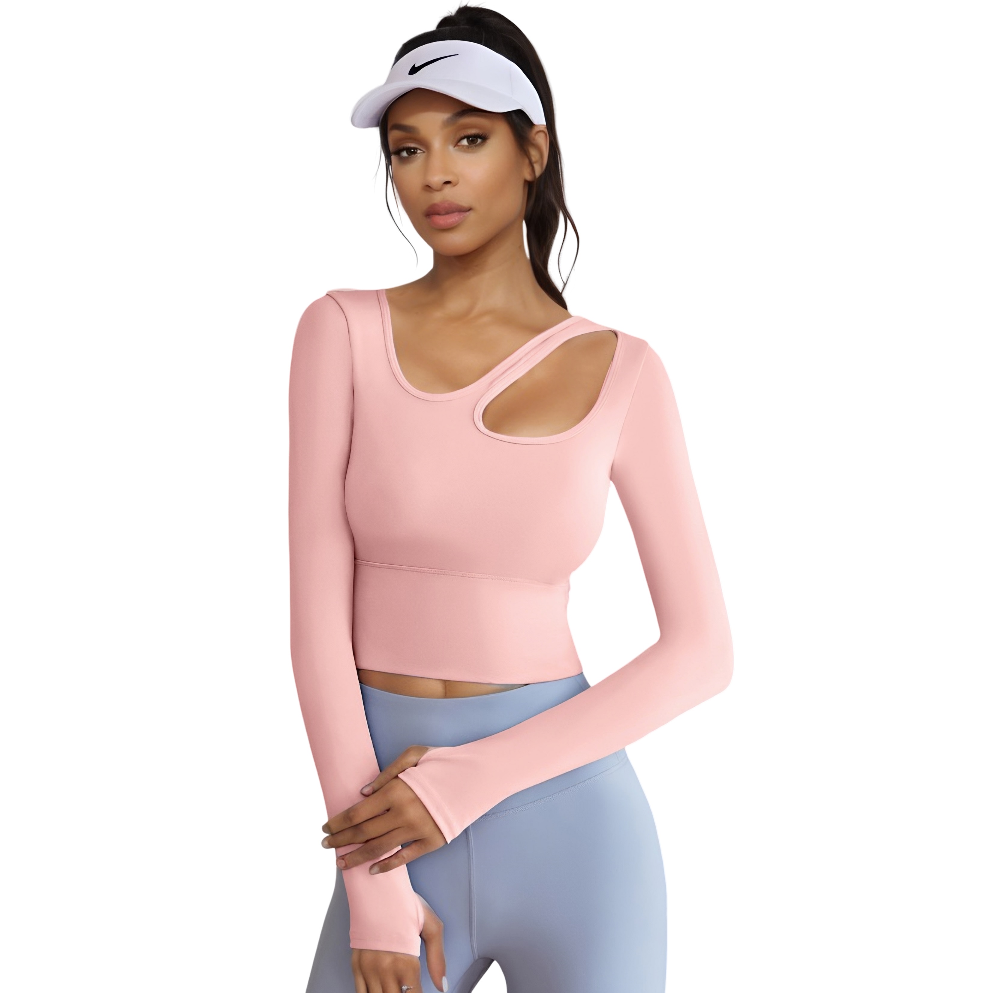 FREES COPES 【Novedad】 Camisetas Sedosas con Mangas y Relleno para Mujer - Ideal para Deportes y Yoga