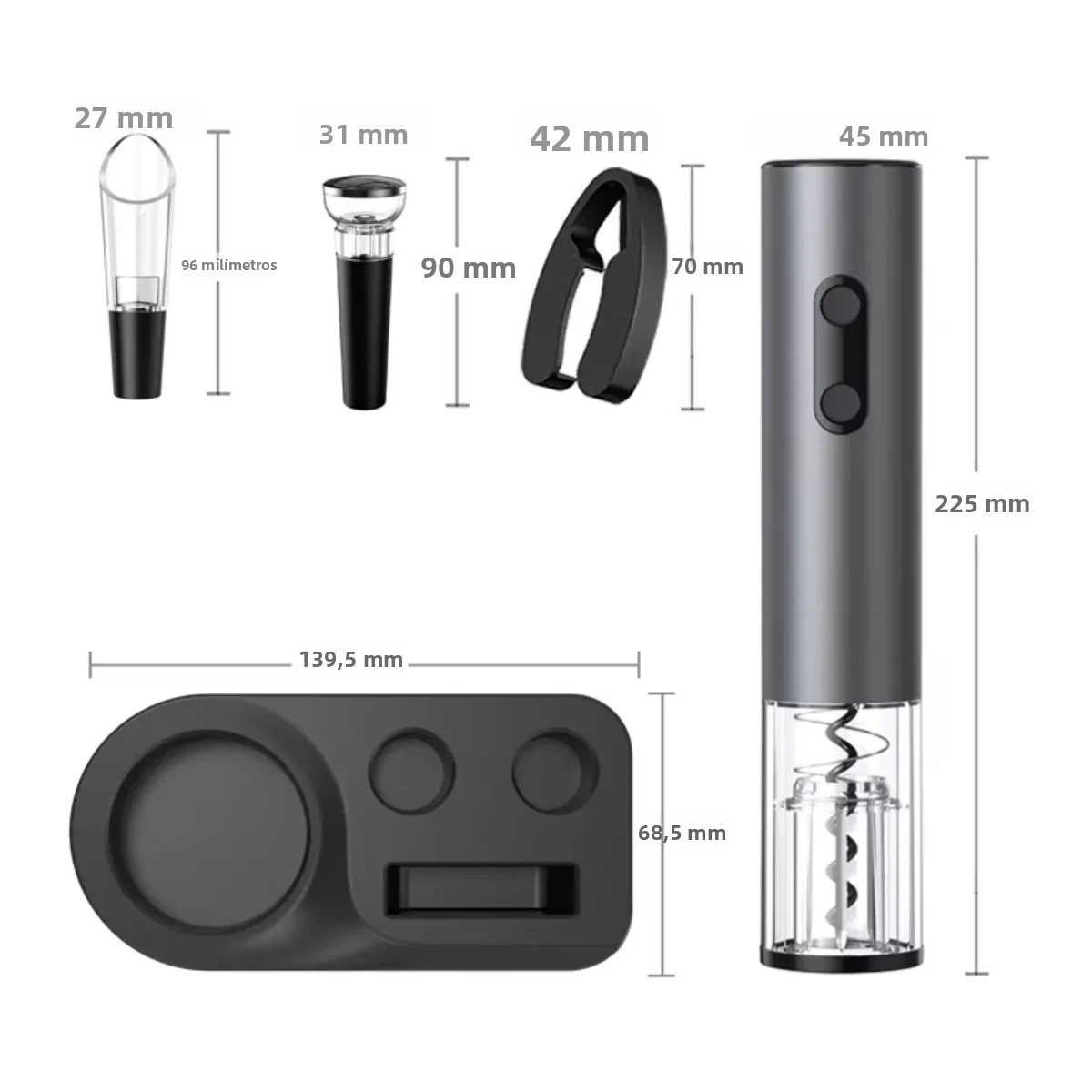 TK Abreventanas Eléctrico Automático Para Botella De Vino Herramientas De Cocina Plástico Color Rojo Herramientas De Vino