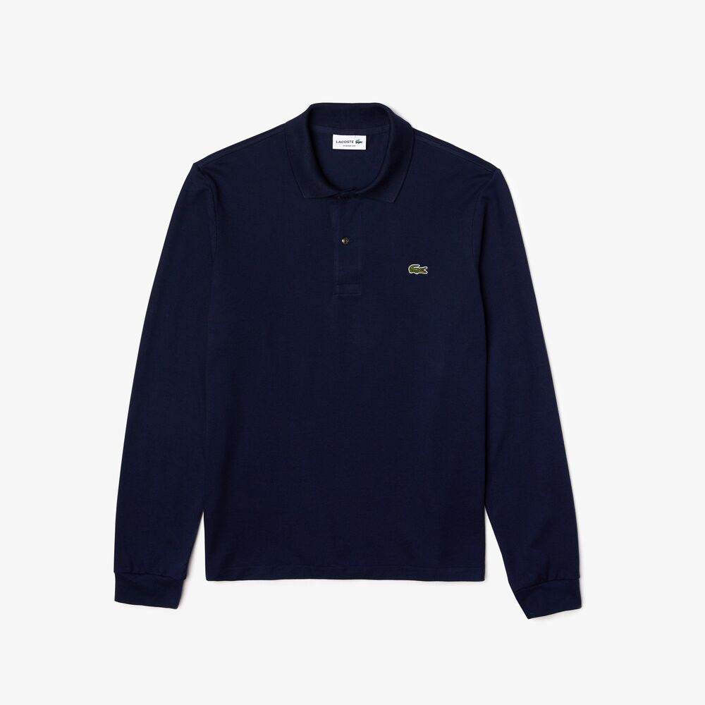 Polo Azul Lacoste Original L.12.12 Manga Larga