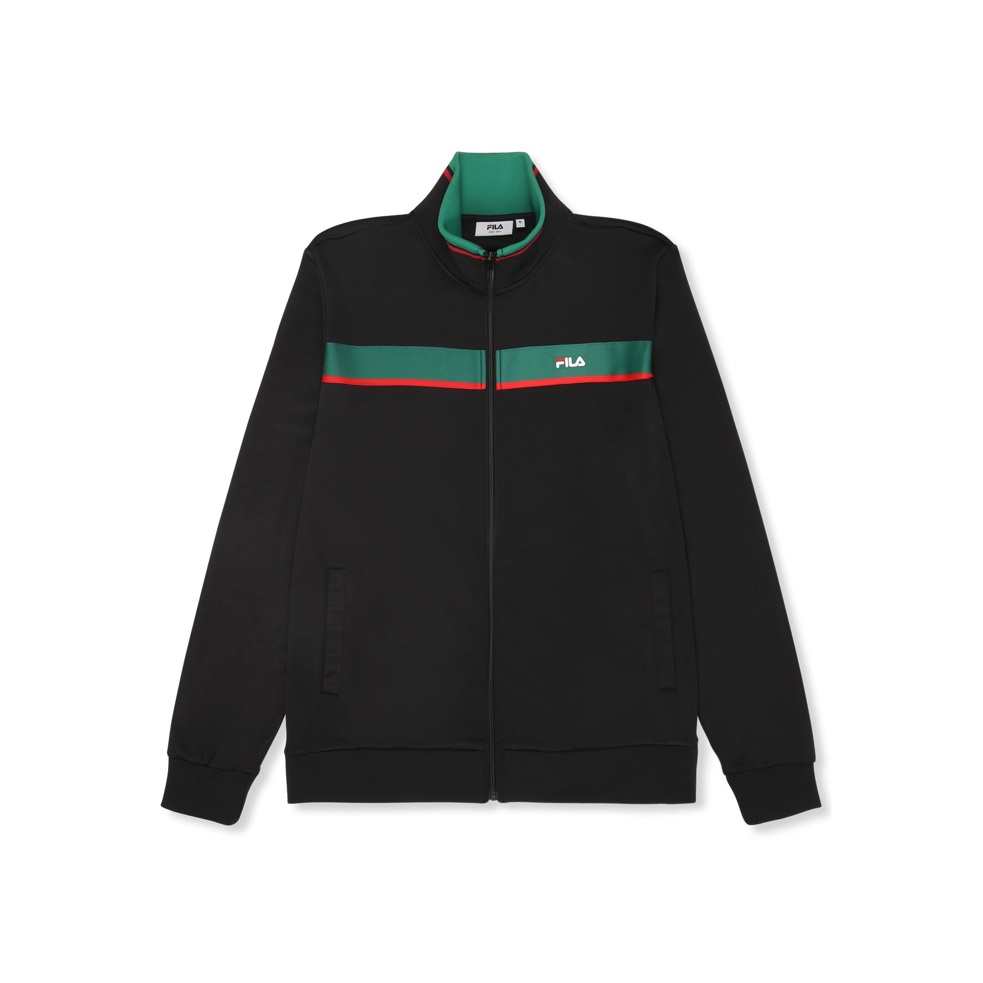 FILA | Chaquetas Hombre, Modelo Sagano Regular Taped Track Jacket, Chaqueta Deportiva Retro en 100% Poliéster con Cierre de Cremallera y Detalle de Cinta