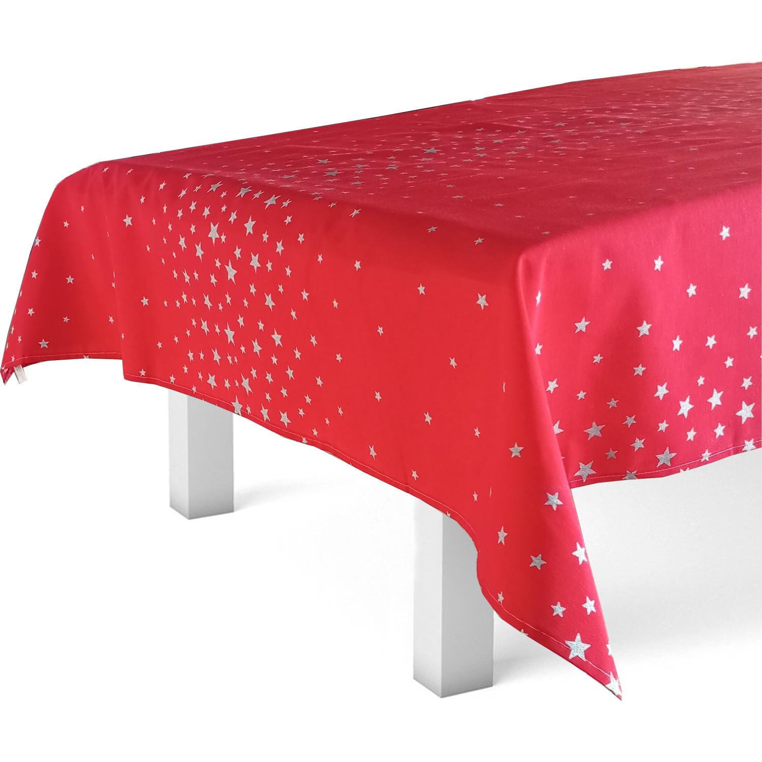 Texna Mantel Decorativo Navideño de Loneta Modelo Stars Loneta Resistente 50% Algodón