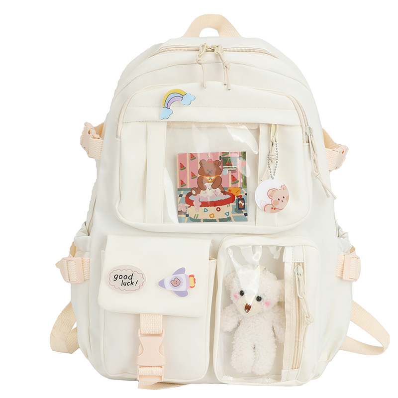 Mochila Kawaii para Mujeres Impermeable de Nylon con Asa Arcuada y Various Bolsillos Mochila Escolar para Estudiantes Chica Laptop Book Pack