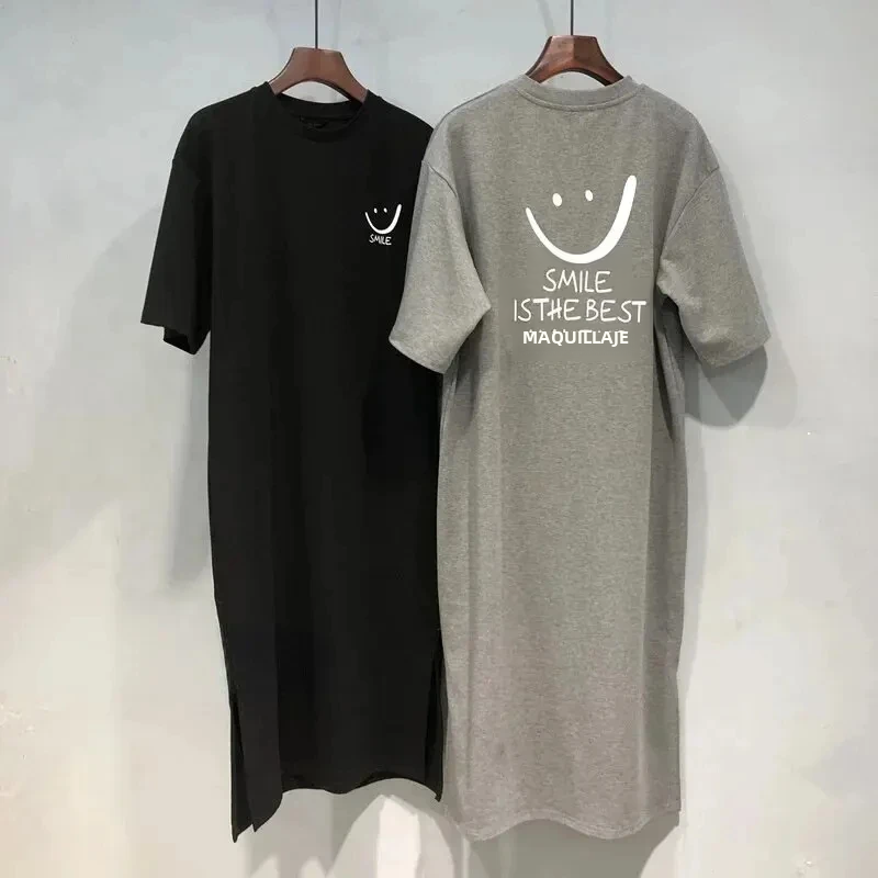 TK Vestido De Verano Para Mujer Con Manga Corta Y Cuello Redondo Estilo Casual Largo Hasta La Rodilla Material Poliéster A-Line