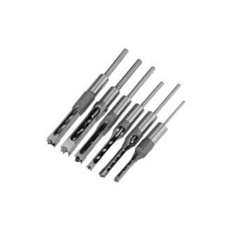CA Juego de 6 brocas para agujeros cuadrados, cincel hueco de acero, herramientas de carpintería para sierras de agujero cuadrado, brocas para madera, brocas para agujeros cuadrados, cincel de mortaja, 1/4, 5/16, 3/8, 1/2, 9/16 y 5/8 pulgadas.