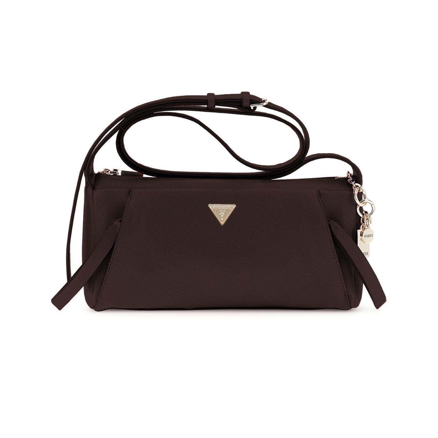 Bolso bandolera Guess Devon marrón oscuro para mujer