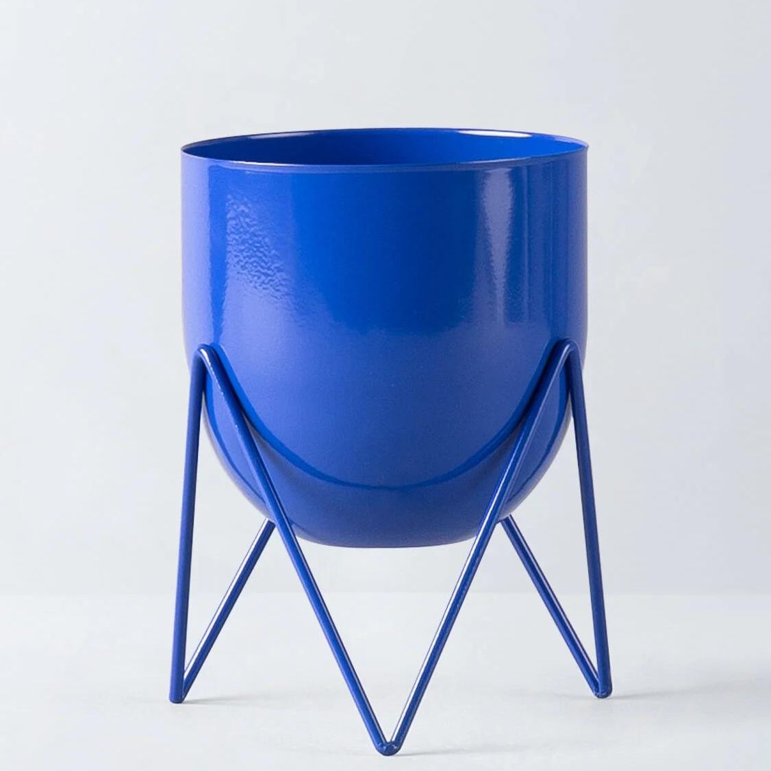 ORION91® - Unidad - Macetero decorativo de metal azul con forma de cubo, 20 x 15 cm, interior - spaziOrion91
