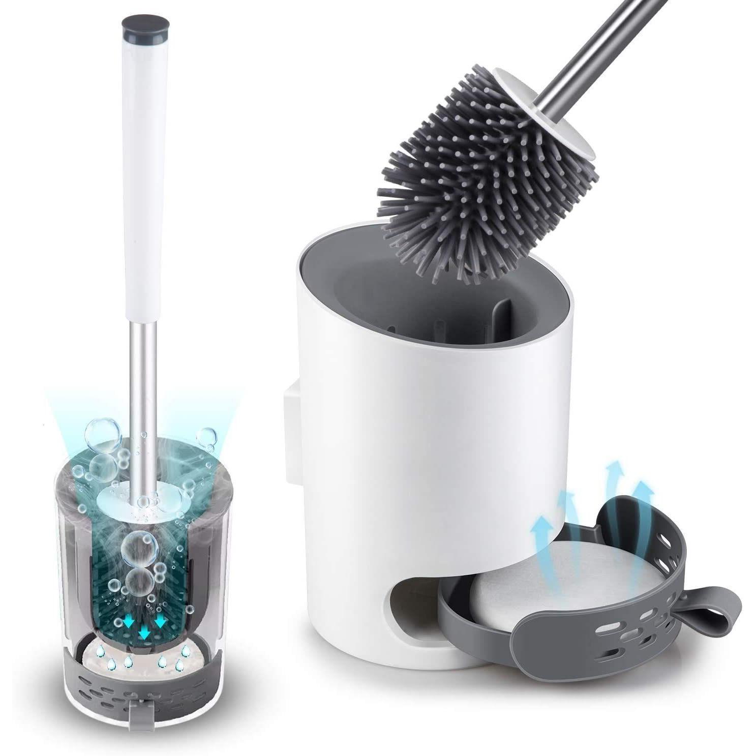 TK Escobilla de silicona con soporte, System de escopilla para odorless