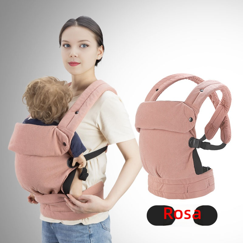 Portabebés de algodón puro, multifuncional, delantero y trasero, con asiento de cadera para bebé y niño