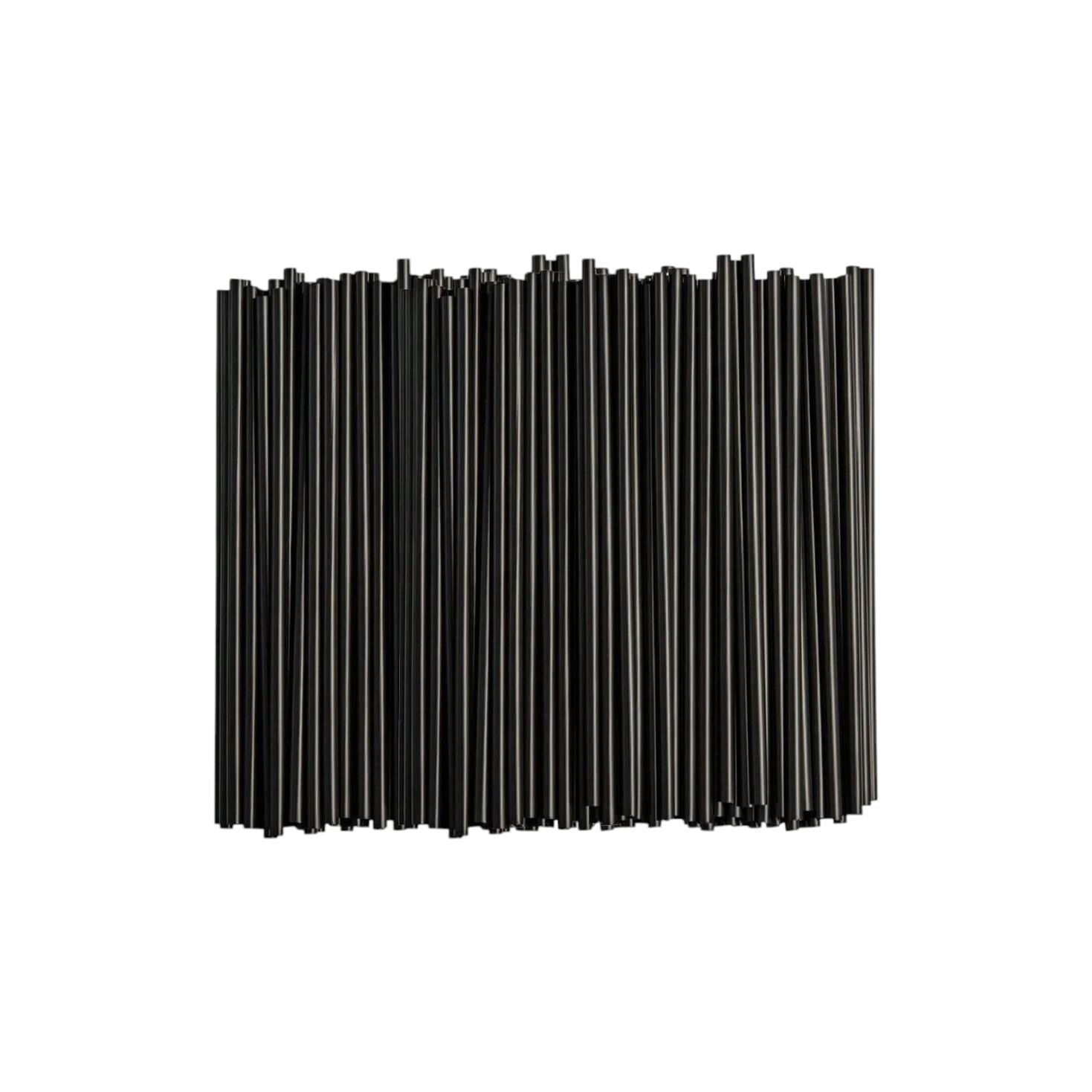 Pajitas negras reutilizables 50/100/200 uds, 21 x 0,5 cm, pajitas de plástico de material PP, adecuadas para cócteles, café, leche, zumo y otras bebidas, así como fiestas
