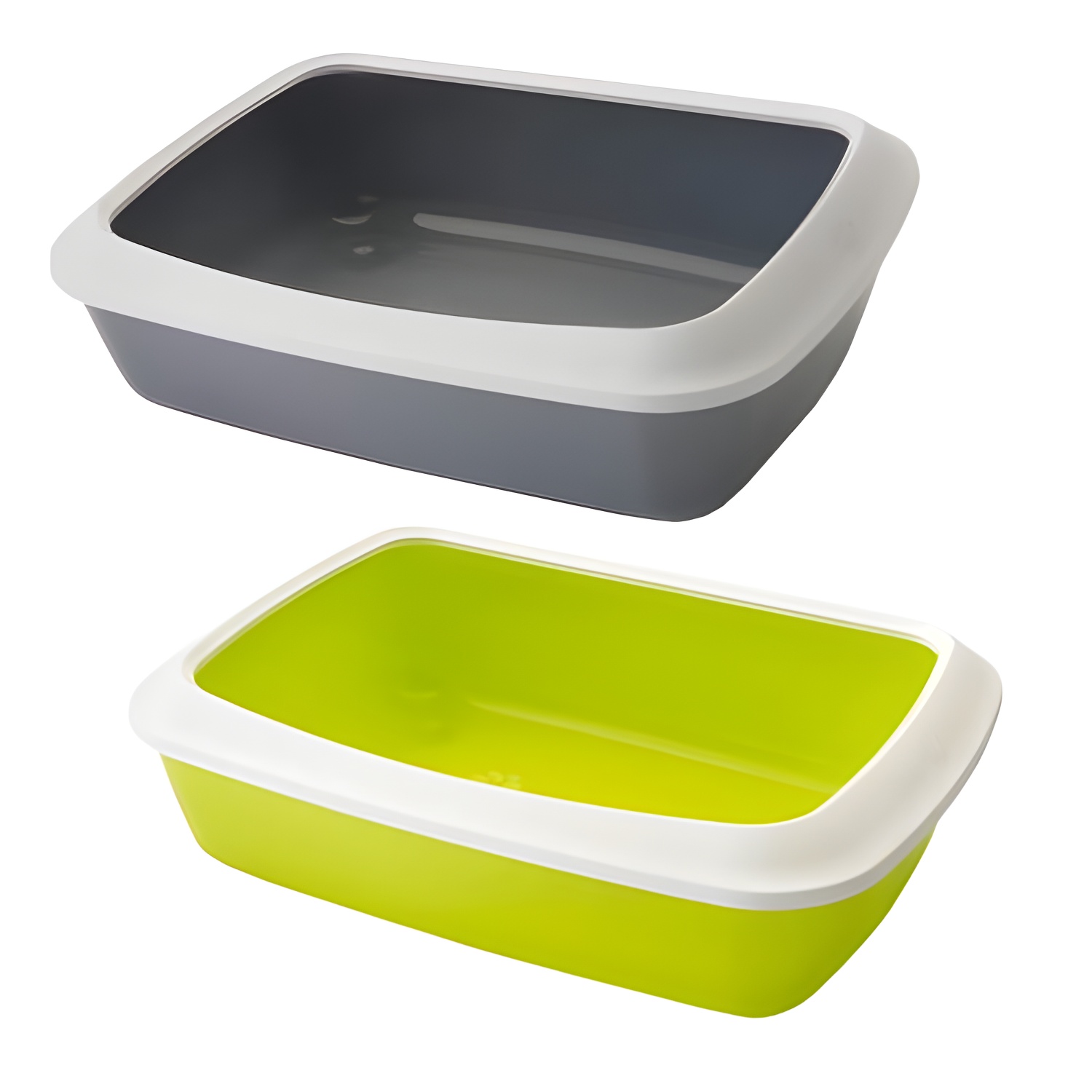 Bandeja Para Gatos Ibañez Iriz Blanco / Gris - Fácil Limpieza Y Acceso