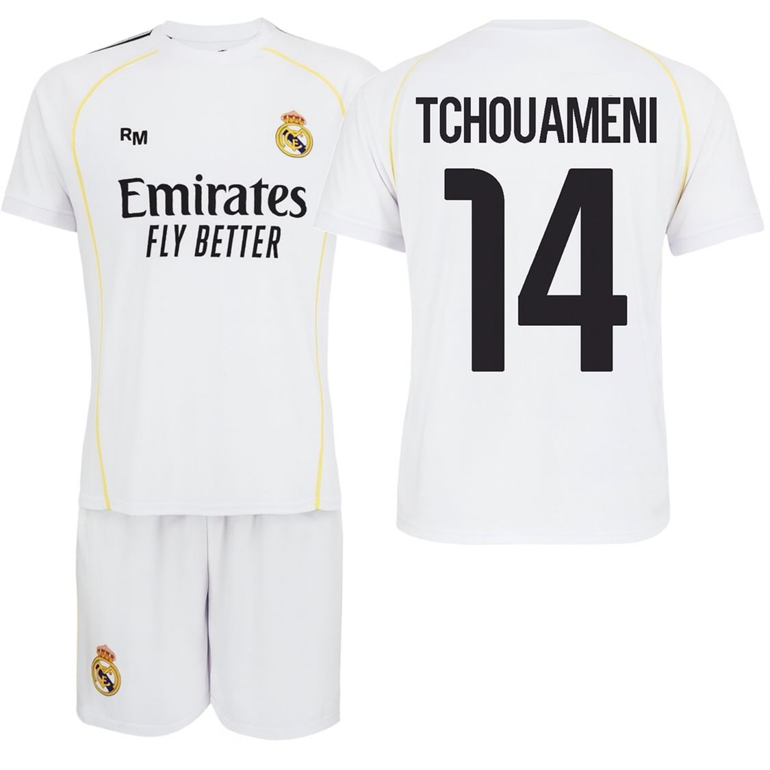 Real Madrid Conjunto camiseta y pantalón Infantil 1a equipación 25-26 - Réplica Oficial.