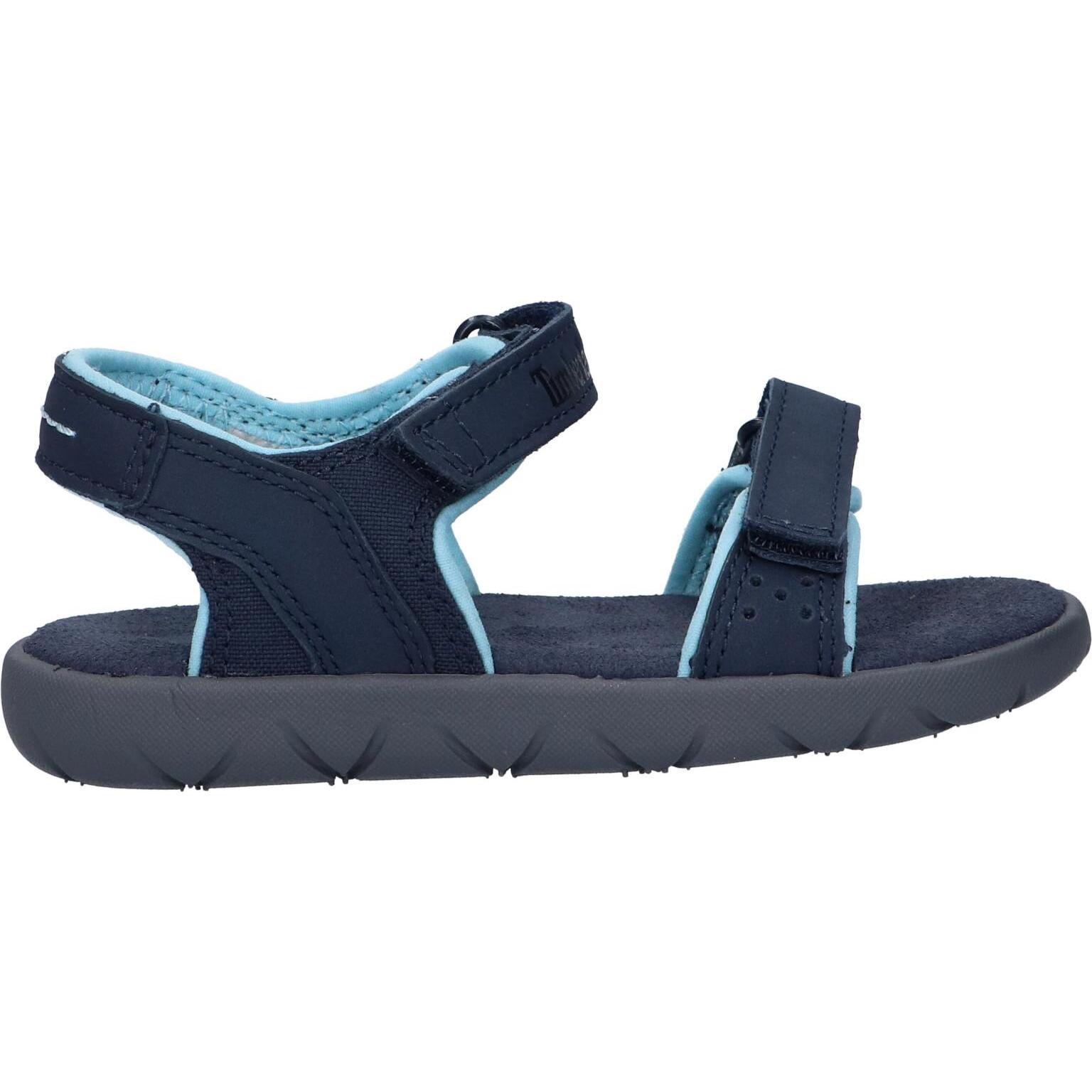 Children's Sandals TIMBERLAND A43GS NUBBLE NAVY NUBUCK with padded insole, slip-resistant flexible sole, and breathable leather, perfect for boys and girls for comfortable spring/summer outdoor activities.