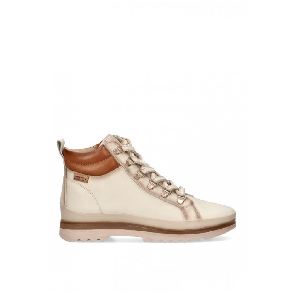 Botines para mujer fabricados en España Pikolinos Vigo W3W-8564C1 Nata